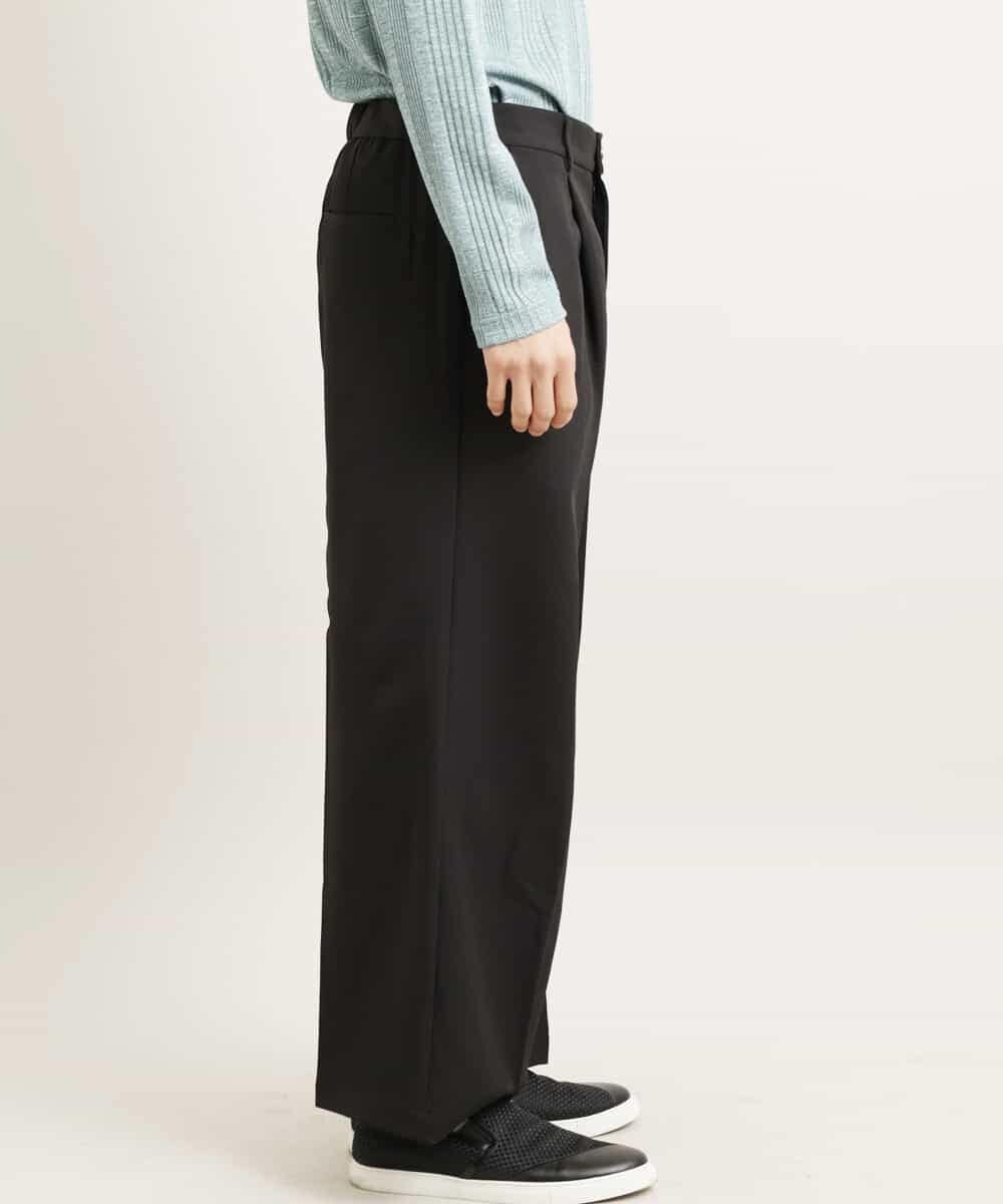 MKLGR89090 MK MICHEL KLEIN HOMME(MKミッシェルクランオム) ストレッチワイドパンツ ブラック