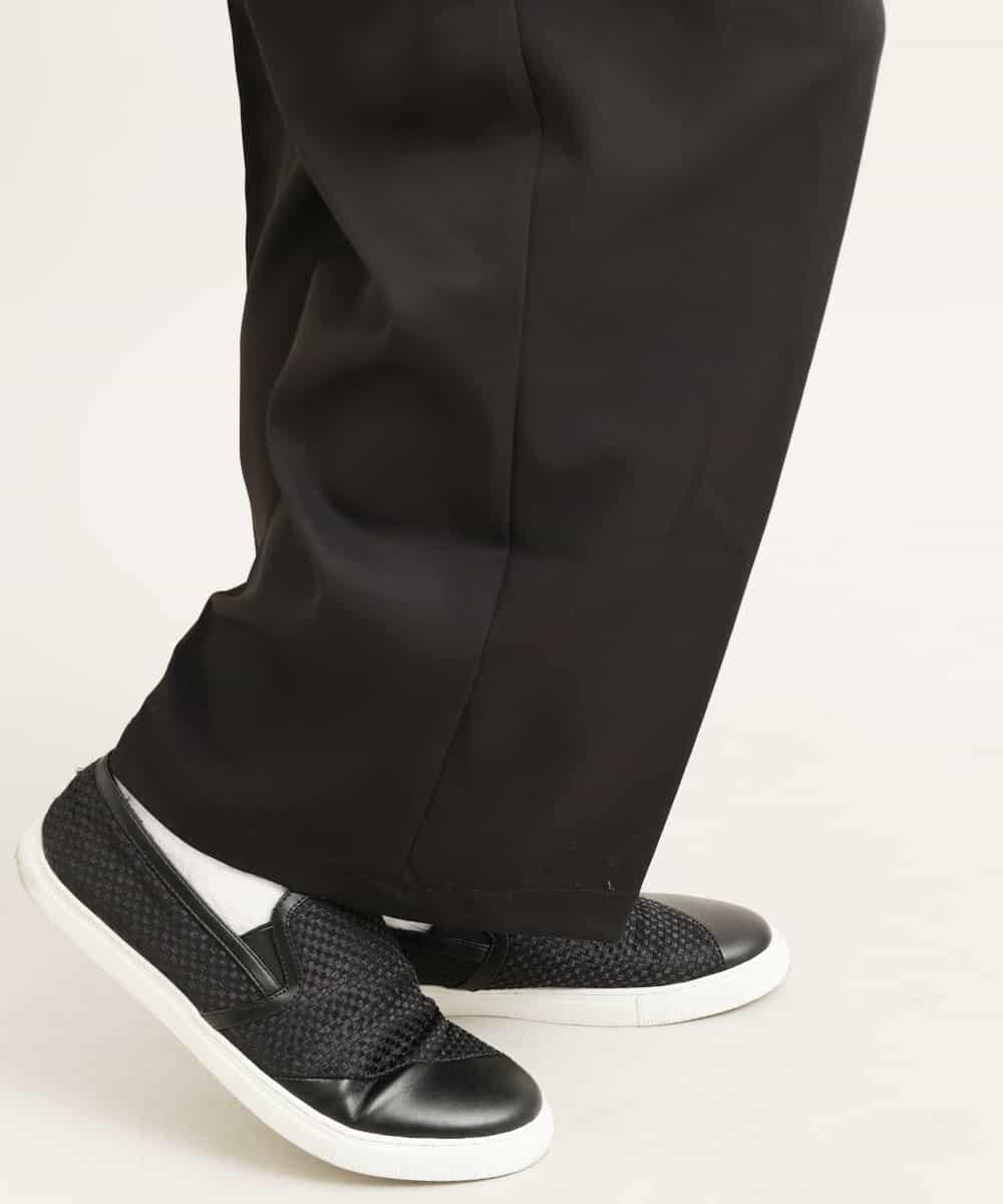 MKLGR89090 MK MICHEL KLEIN HOMME(MKミッシェルクランオム) ストレッチワイドパンツ ブラック