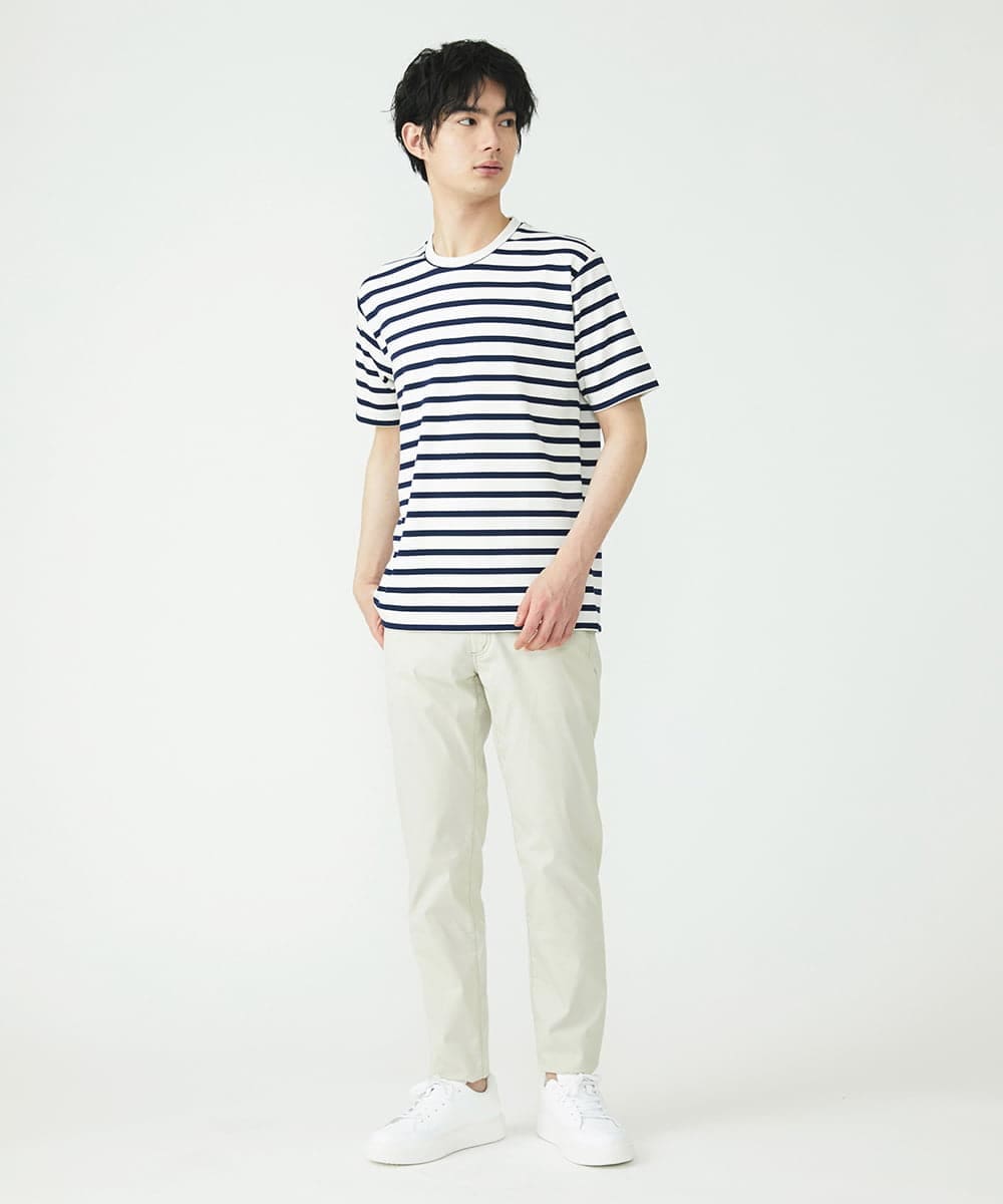 MKLGS57140 MK MICHEL KLEIN HOMME(MKミッシェルクランオム) クールマックスピケストレッチパンツ アイボリー(80)