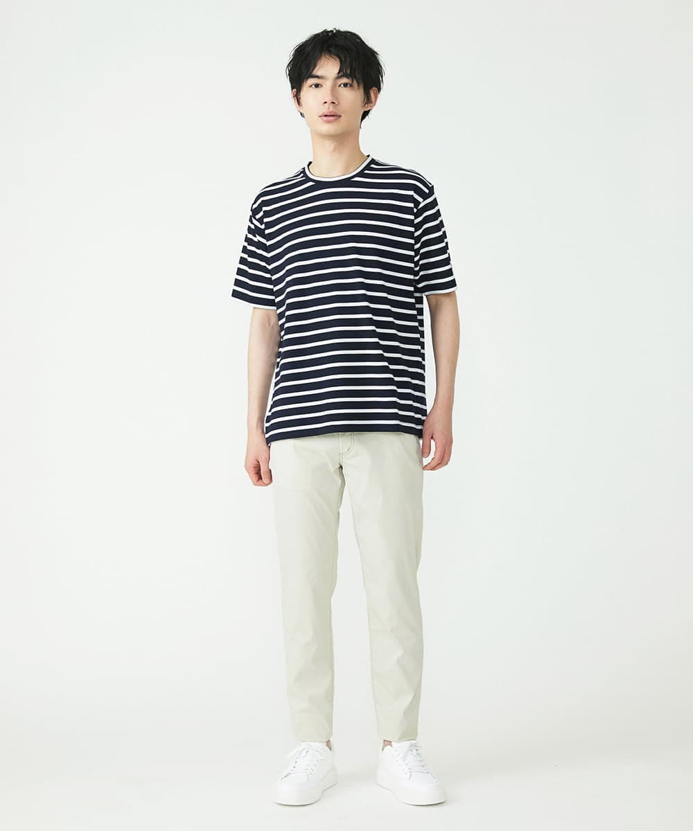 MKLGS57140 MK MICHEL KLEIN HOMME(MKミッシェルクランオム) クールマックスピケストレッチパンツ アイボリー(80)