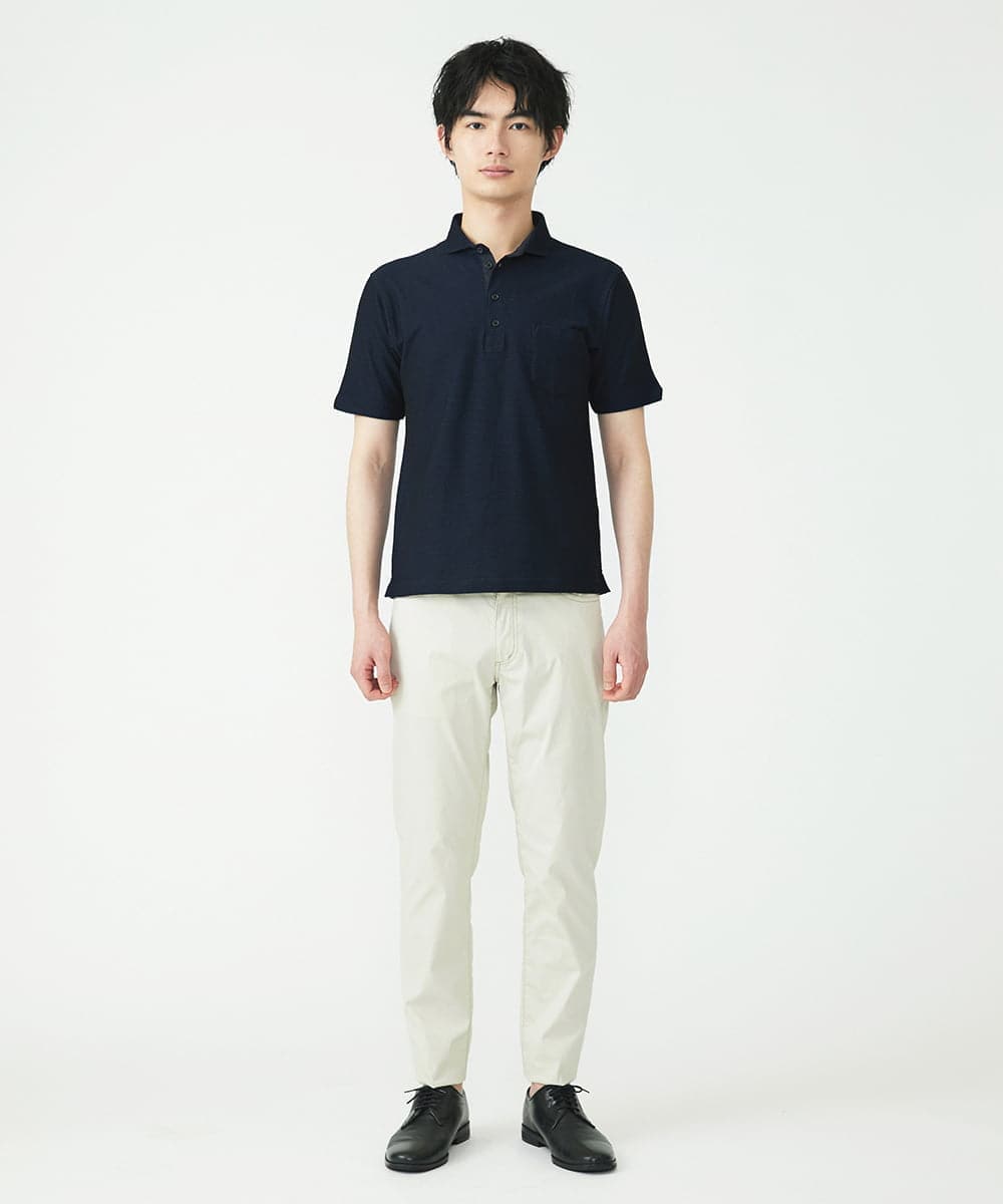 MKLGS57140 MK MICHEL KLEIN HOMME(MKミッシェルクランオム) クールマックスピケストレッチパンツ アイボリー(80)