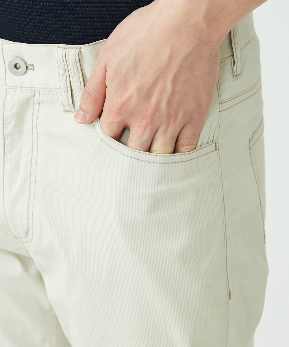 MKLGS57140 MK MICHEL KLEIN HOMME(MKミッシェルクランオム) クールマックスピケストレッチパンツ アイボリー(80)