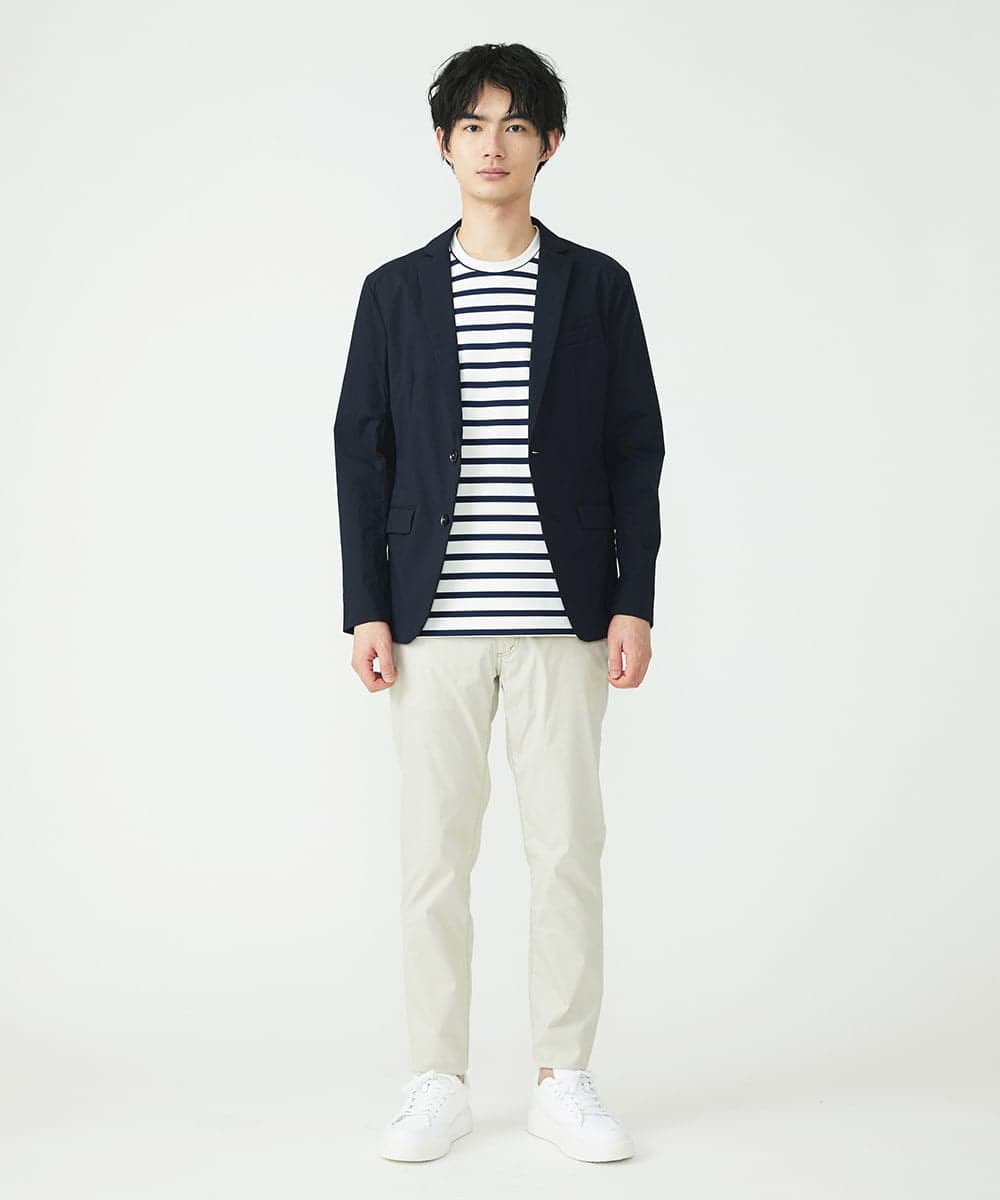 MKLGS57140 MK MICHEL KLEIN HOMME(MKミッシェルクランオム) クールマックスピケストレッチパンツ アイボリー(80)