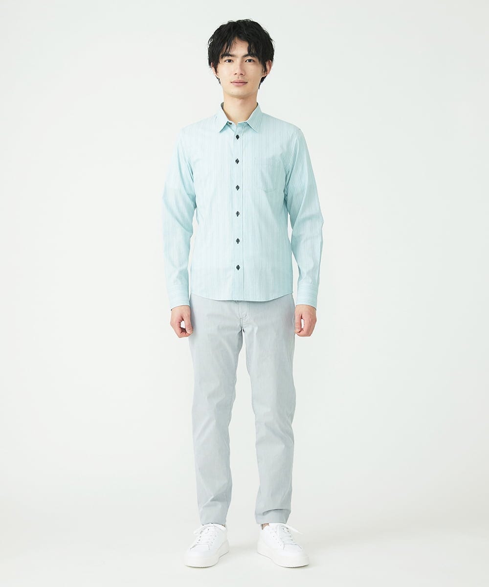MKLGS57140 MK MICHEL KLEIN HOMME(MKミッシェルクランオム) クールマックスピケストレッチパンツ ライトグレー(91)