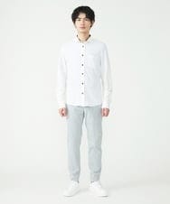 MKLGS57140 MK MICHEL KLEIN HOMME(MKミッシェルクランオム) クールマックスピケストレッチパンツ ライトグレー(91)