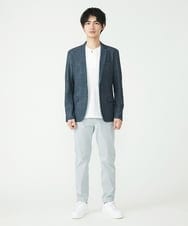 MKLGS57140 MK MICHEL KLEIN HOMME(MKミッシェルクランオム) クールマックスピケストレッチパンツ ライトグレー(91)