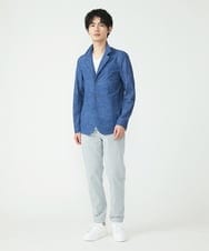 MKLGS57140 MK MICHEL KLEIN HOMME(MKミッシェルクランオム) クールマックスピケストレッチパンツ ライトグレー(91)