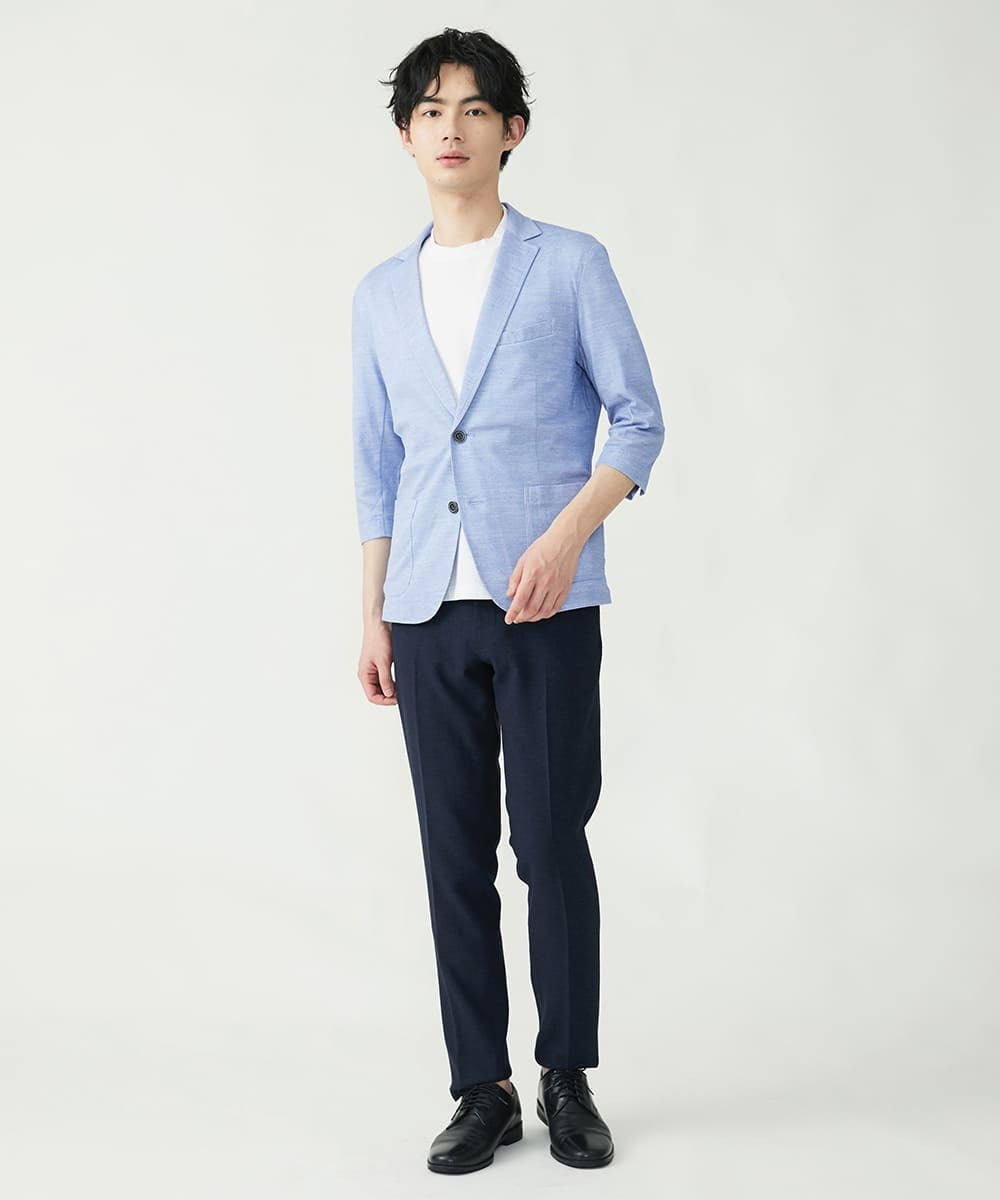 MKLGS60140 MK MICHEL KLEIN HOMME(MKミッシェルクランオム) ドライストレッチスラックス ネイビー(57)