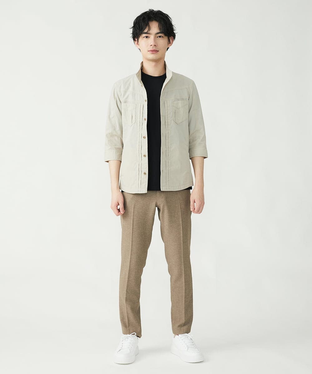 MKLGS60140 MK MICHEL KLEIN HOMME(MKミッシェルクランオム) ドライストレッチスラックス ベージュ(83)