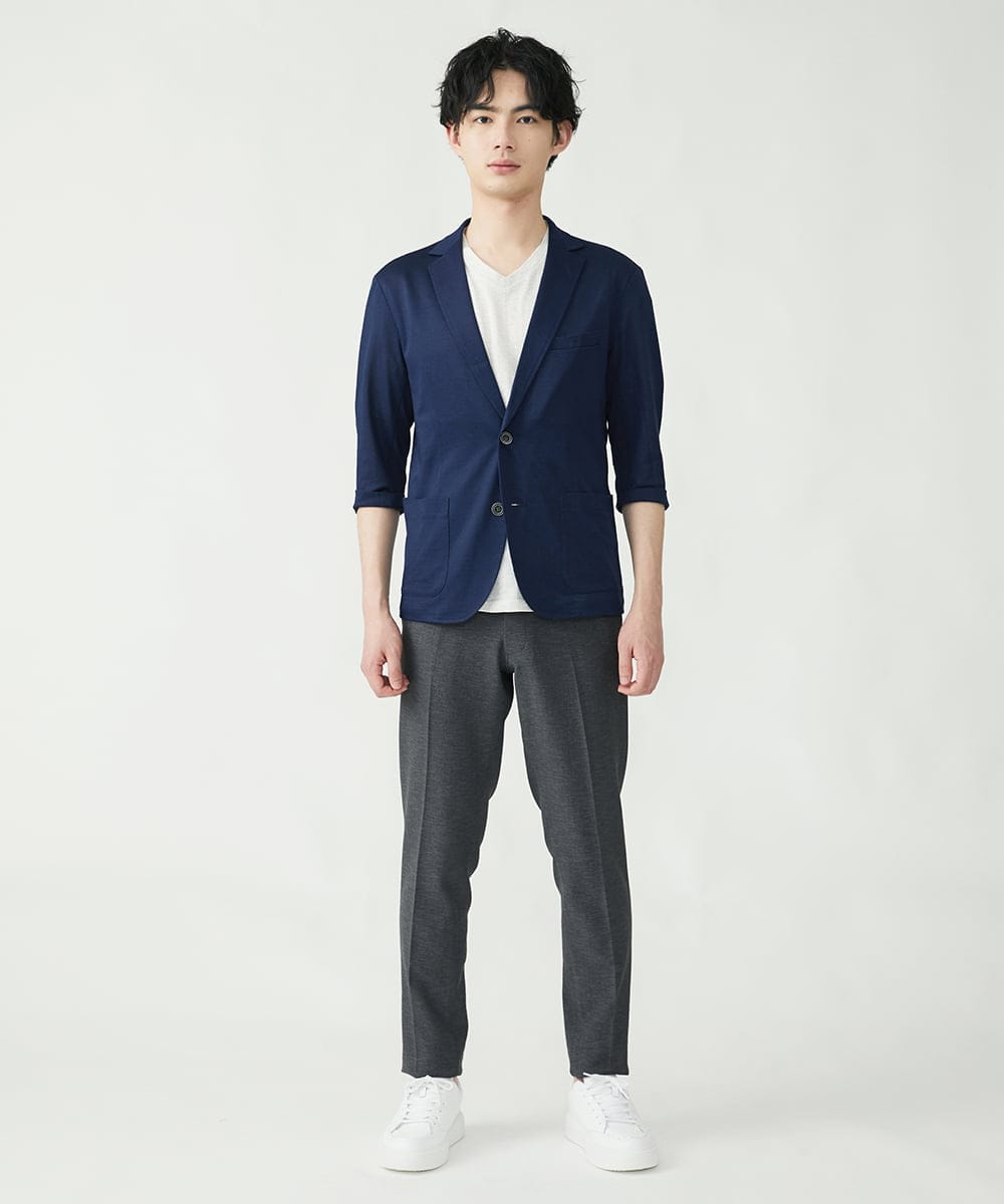 MKLGS60140 MK MICHEL KLEIN HOMME(MKミッシェルクランオム) ドライストレッチスラックス ダークグレー(93)