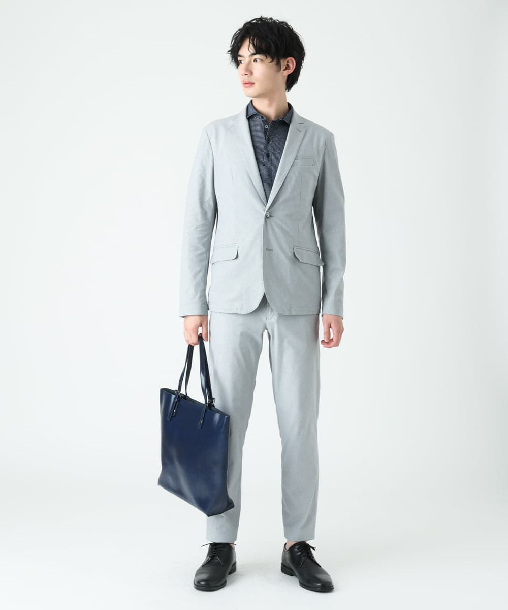 MKLGS66130 MK MICHEL KLEIN HOMME(MKミッシェルクランオム) 【トリコメッシュ】 クールマックス セットアップパンツ グレー(92)