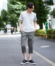 MKLGT42130 MK MICHEL KLEIN HOMME(MKミッシェルクランオム) ストレッチカーゴクロップドパンツ カーキ(36)