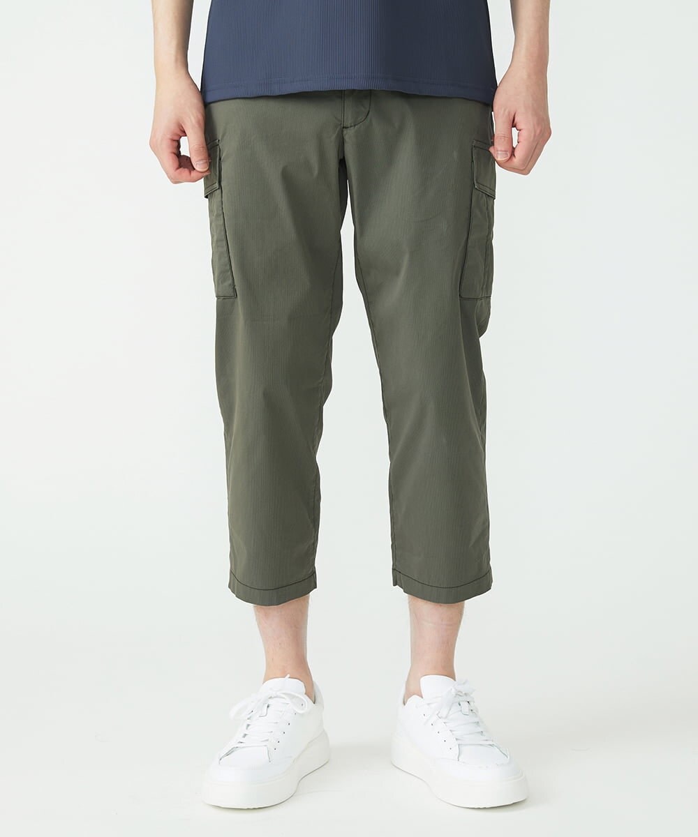 MKLGT42130 MK MICHEL KLEIN HOMME(MKミッシェルクランオム) ストレッチカーゴクロップドパンツ カーキ(36)
