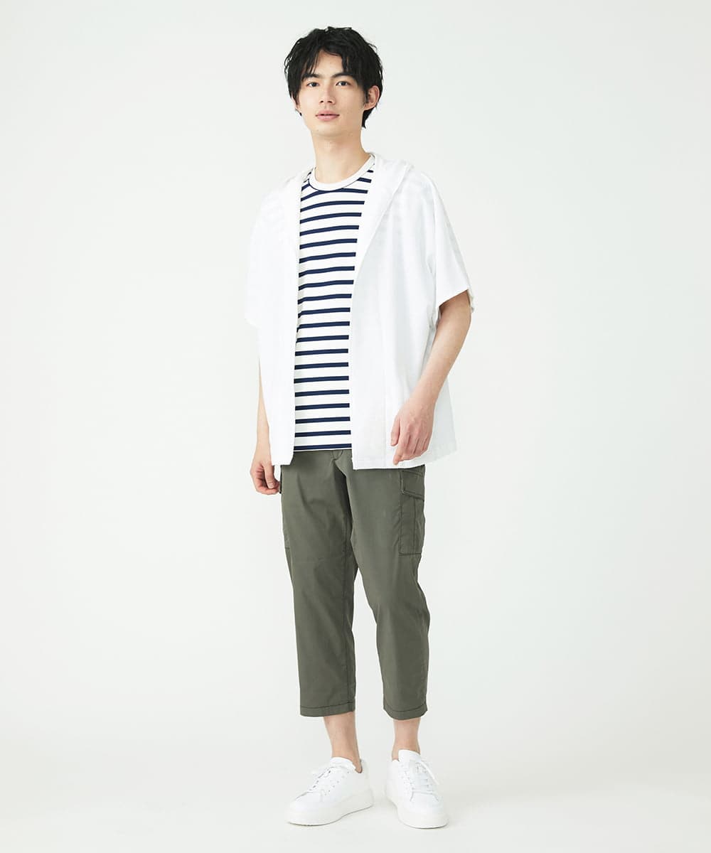 MKLGT42130 MK MICHEL KLEIN HOMME(MKミッシェルクランオム) ストレッチカーゴクロップドパンツ カーキ(36)