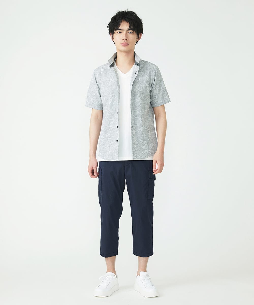 MKLGT42130 MK MICHEL KLEIN HOMME(MKミッシェルクランオム) ストレッチカーゴクロップドパンツ ネイビー(57)