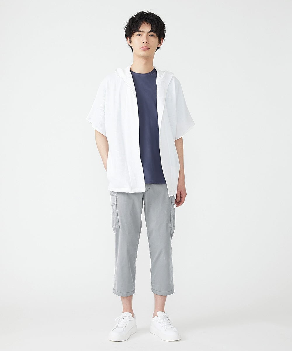 MKLGT42130 MK MICHEL KLEIN HOMME(MKミッシェルクランオム) ストレッチカーゴクロップドパンツ ライトグレー(91)