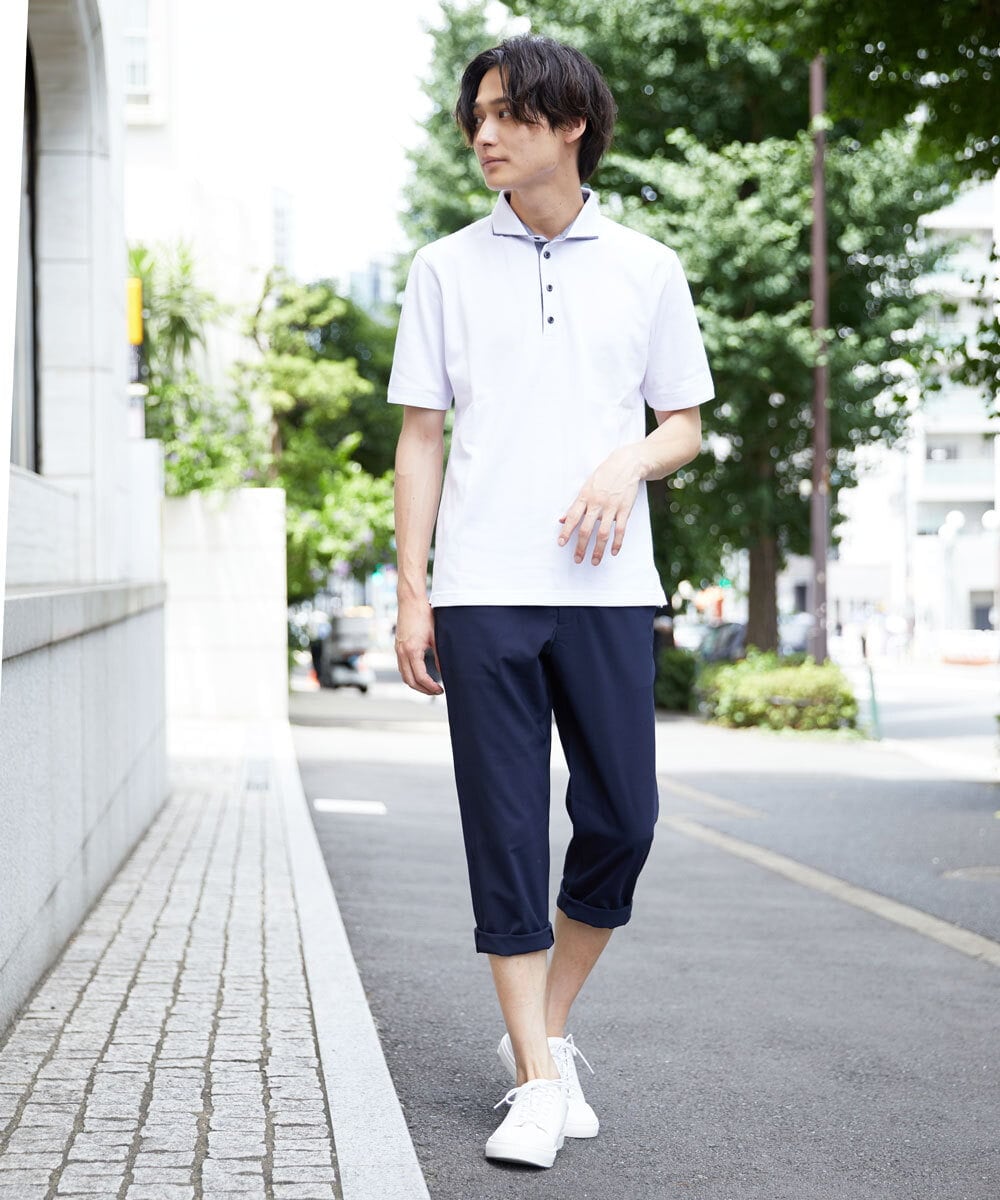 MKLGU08127 MK MICHEL KLEIN HOMME(MKミッシェルクランオム) ストレッチクロップドパンツ ネイビー(57)
