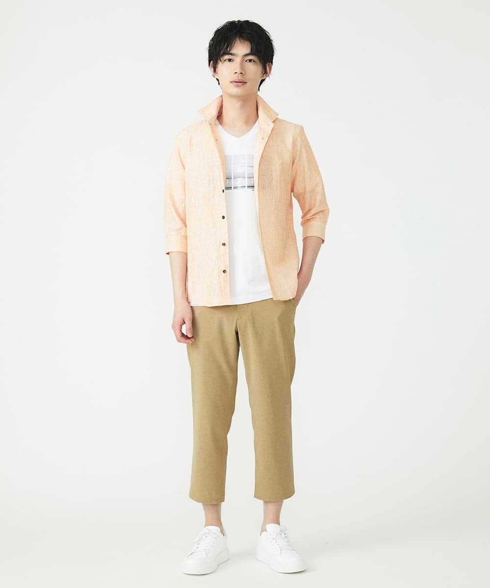 MKLGU08127 MK MICHEL KLEIN HOMME(MKミッシェルクランオム) ストレッチクロップドパンツ ベージュ(83)
