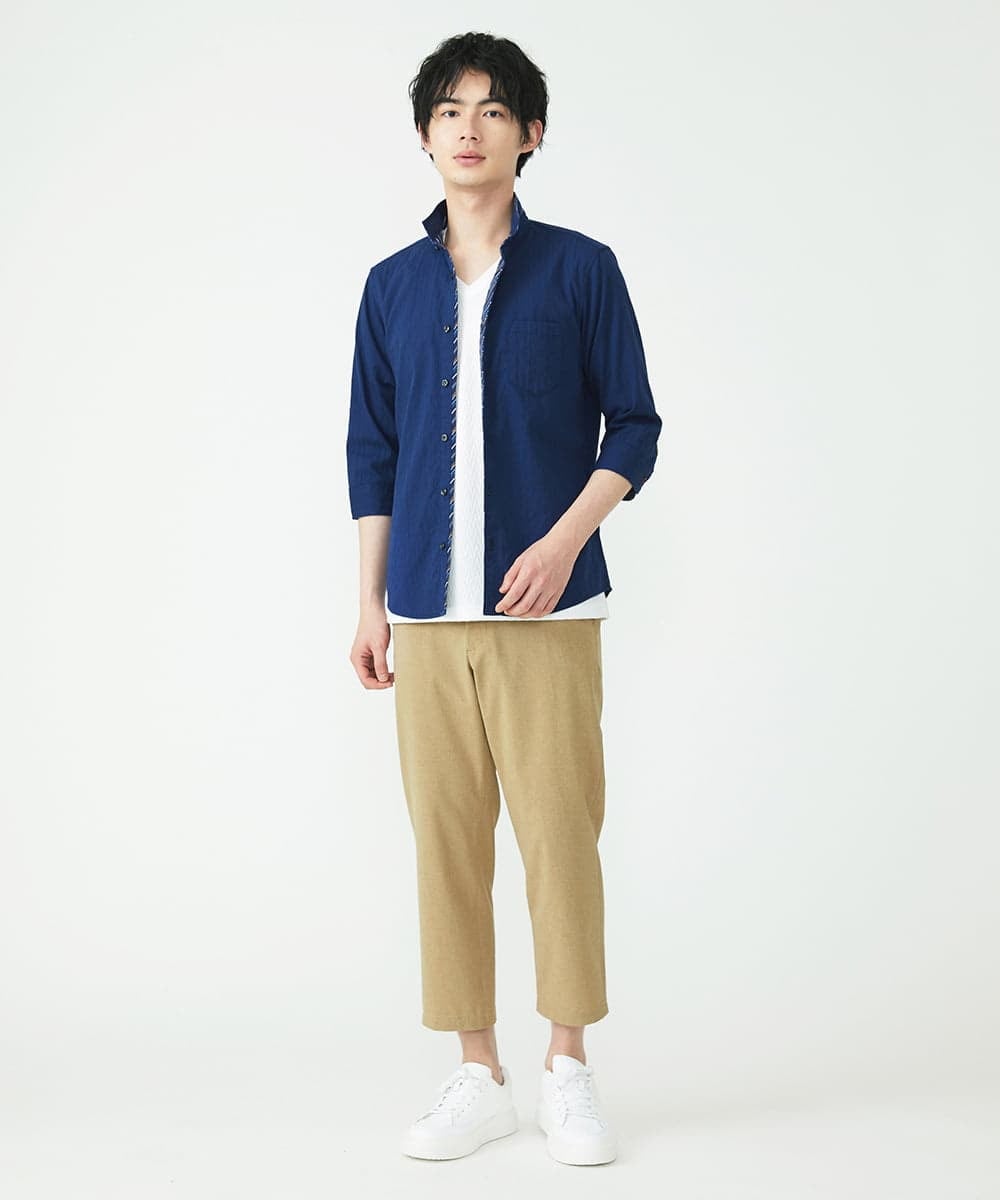 MKLGU08127 MK MICHEL KLEIN HOMME(MKミッシェルクランオム) ストレッチクロップドパンツ ベージュ(83)