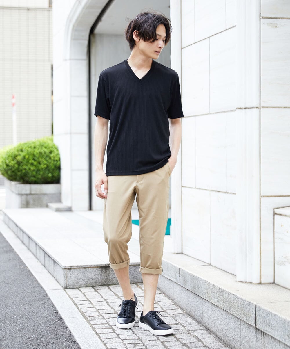 MKLGU08127 MK MICHEL KLEIN HOMME(MKミッシェルクランオム) ストレッチクロップドパンツ ベージュ(83)