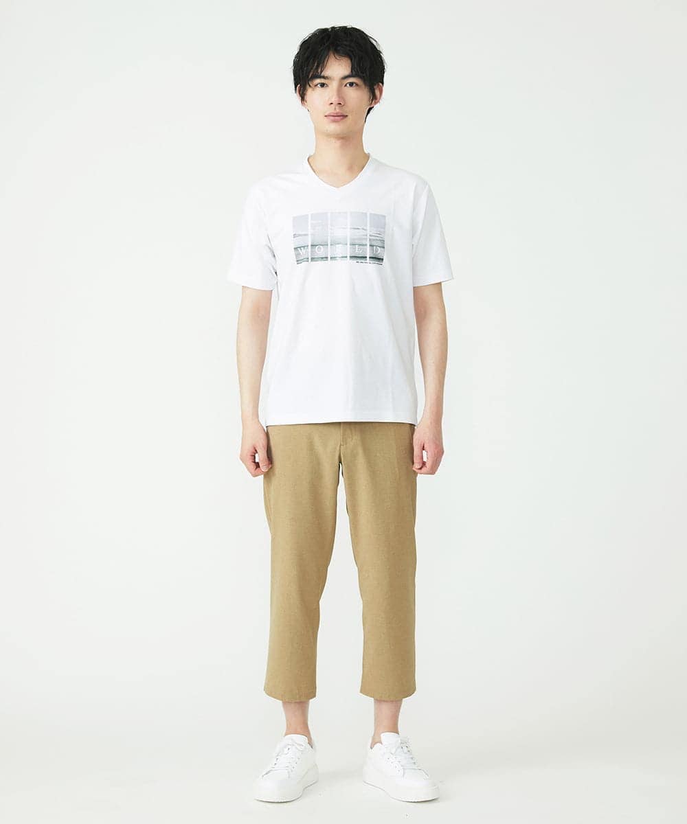 MKLGU08127 MK MICHEL KLEIN HOMME(MKミッシェルクランオム) ストレッチクロップドパンツ ベージュ(83)