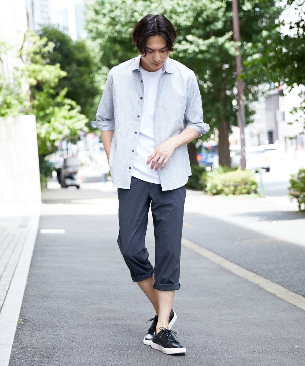 MKLGU08127 MK MICHEL KLEIN HOMME(MKミッシェルクランオム) ストレッチクロップドパンツ ダークグレー(93)