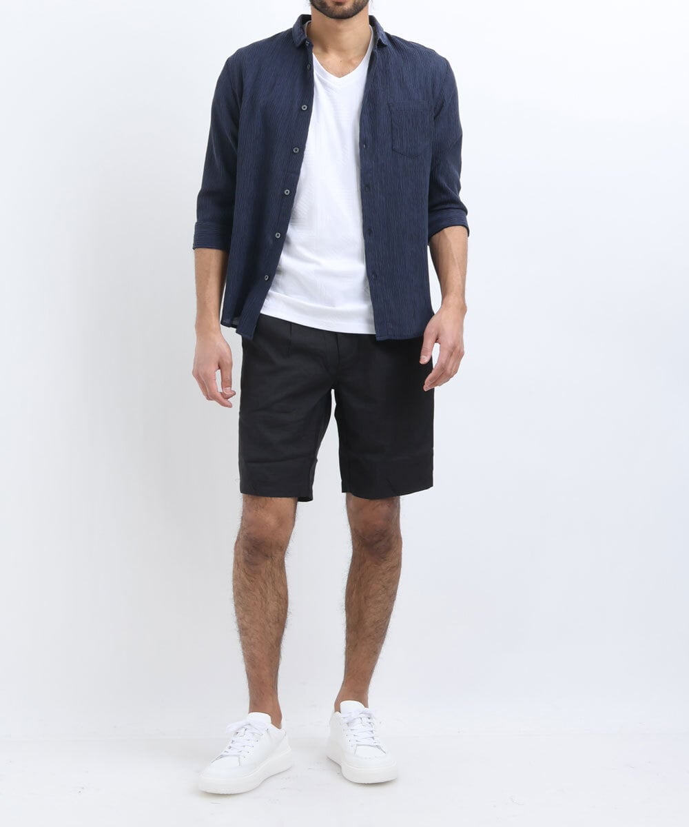 MKLGU70070 MK MICHEL KLEIN HOMME(MKミッシェルクランオム) ショートパンツ ブラック(94)
