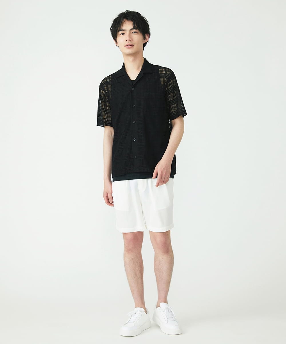 MKLGU89090 MK MICHEL KLEIN HOMME(MKミッシェルクランオム) サテンショートパンツ ホワイト(90)