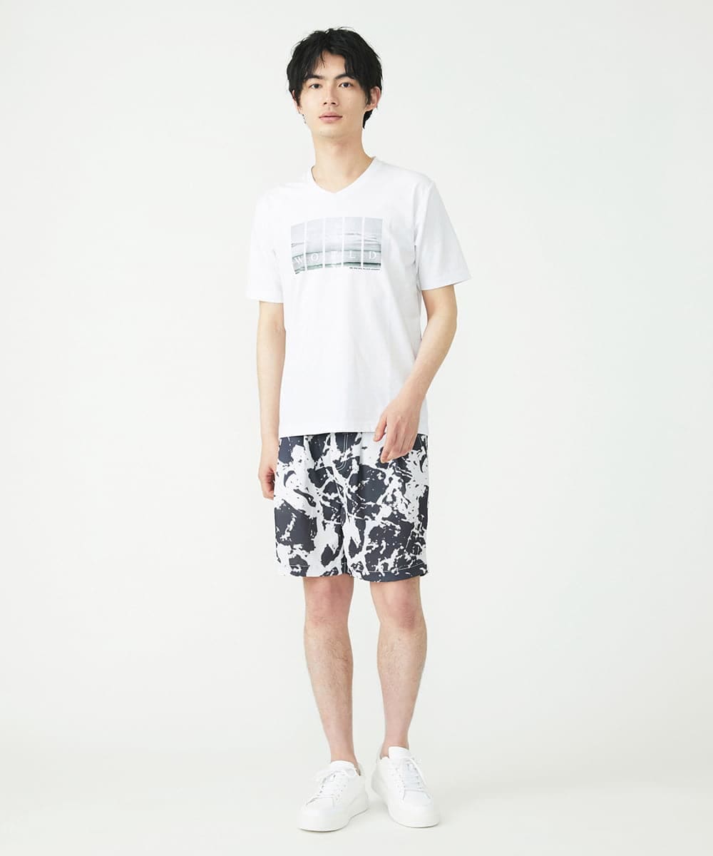 MKLGU89090 MK MICHEL KLEIN HOMME(MKミッシェルクランオム) サテンショートパンツ ブラック(94)