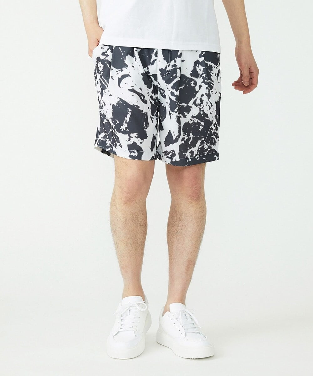 MKLGU89090 MK MICHEL KLEIN HOMME(MKミッシェルクランオム) サテンショートパンツ ブラック(94)
