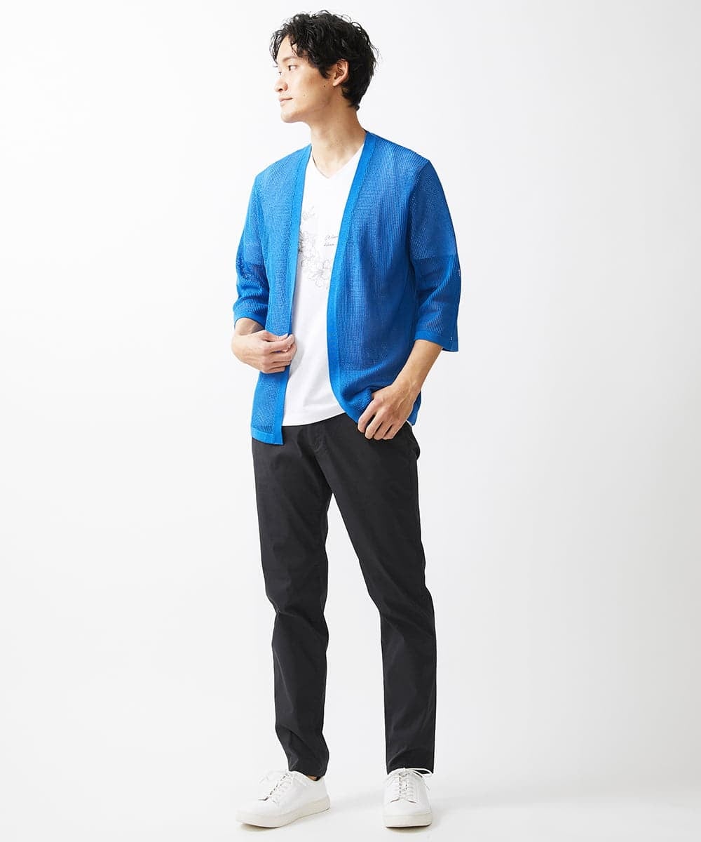 MKLGV59140 MK MICHEL KLEIN HOMME(MKミッシェルクランオム) ベーシックパンツ / ピケストレッチ ブラック