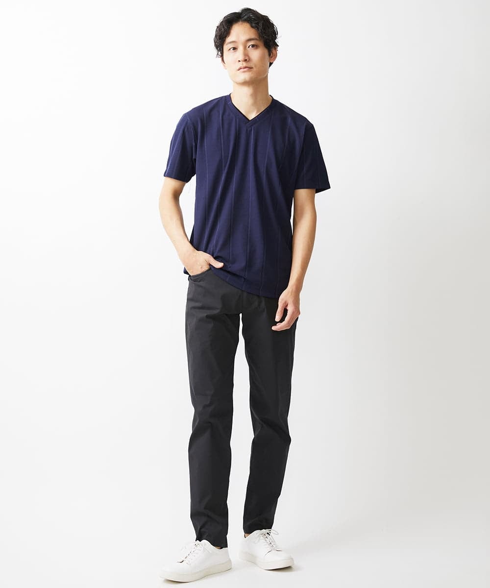 MKLGV59140 MK MICHEL KLEIN HOMME(MKミッシェルクランオム) ベーシックパンツ / ピケストレッチ ブラック