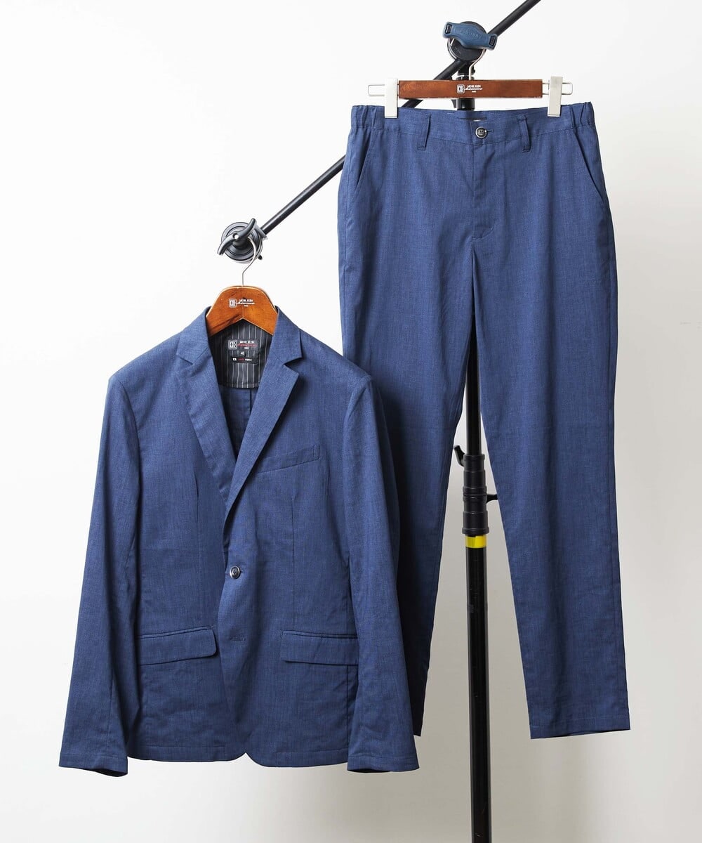 MKLGV62140 MK MICHEL KLEIN HOMME(MKミッシェルクランオム) ポリラミークールマックスパンツ 【セットアップ対応】 ブルー(55)