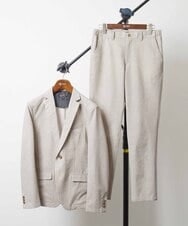 MKLGV65130 MK MICHEL KLEIN HOMME(MKミッシェルクランオム) 【機能素材/セットアップ対応】スラックスパンツ/COOLDOTS ROYAL PRINT ベージュ