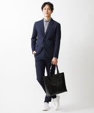 MKLGV66130 MK MICHEL KLEIN HOMME(MKミッシェルクランオム) トリコメッシュスラックス　セットアップ ネイビー