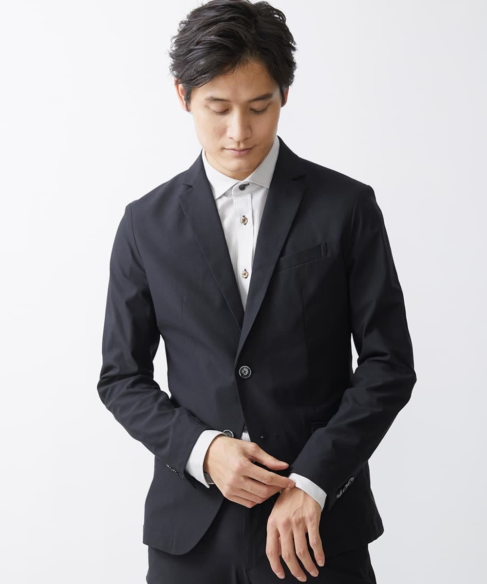 MKLGV66130 MK MICHEL KLEIN HOMME(MKミッシェルクランオム) トリコメッシュスラックス【セットアップ対応】 ブラック