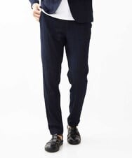 MKLGV73160 MK MICHEL KLEIN HOMME(MKミッシェルクランオム) リネンタッチ楊柳スラックスパンツ【セットアップ対応】 ネイビー