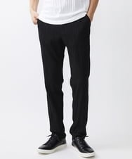 MKLGV73160 MK MICHEL KLEIN HOMME(MKミッシェルクランオム) リネンタッチ楊柳スラックスパンツ【セットアップ対応】 ブラック
