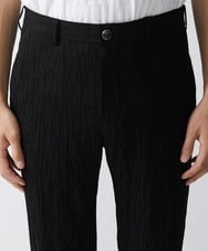 MKLGV73160 MK MICHEL KLEIN HOMME(MKミッシェルクランオム) リネンタッチ楊柳スラックスパンツ【セットアップ対応】 ブラック