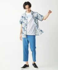 MKLGX08120 MK MICHEL KLEIN HOMME(MKミッシェルクランオム) 【大きいサイズあり】クロップドパンツ / ウォッシュドツイル ブルー