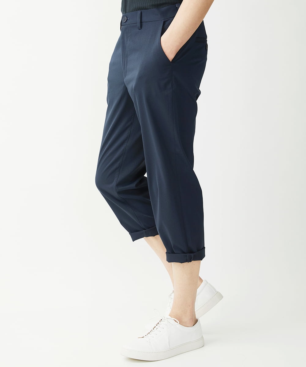 MKLGX08120 MK MICHEL KLEIN HOMME(MKミッシェルクランオム) 【大きいサイズあり】クロップドパンツ / ウォッシュドツイル ネイビー