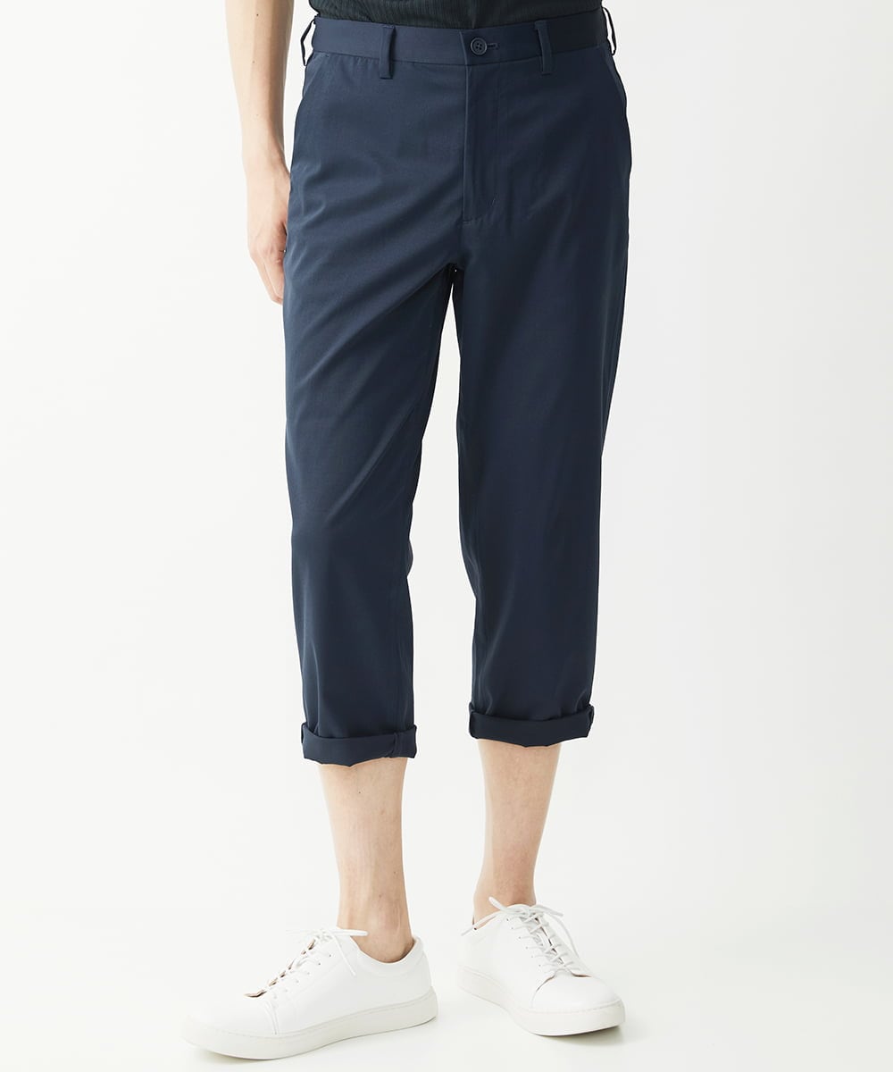 MKLGX08120 MK MICHEL KLEIN HOMME(MKミッシェルクランオム) 【大きいサイズあり】クロップドパンツ / ウォッシュドツイル ネイビー
