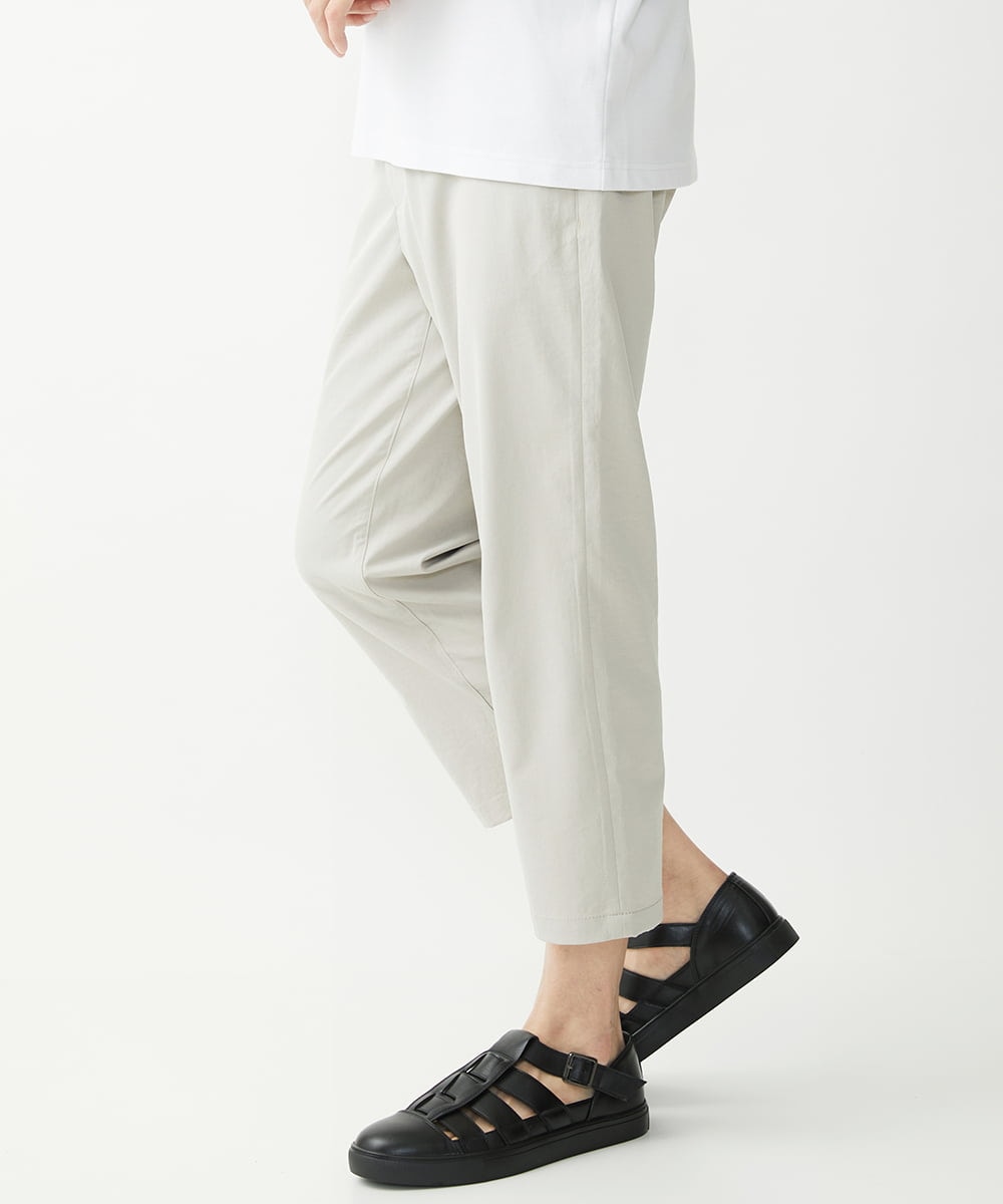 MKLGX08120 MK MICHEL KLEIN HOMME(MKミッシェルクランオム) 【大きいサイズあり】クロップドパンツ / ウォッシュドツイル アイボリー