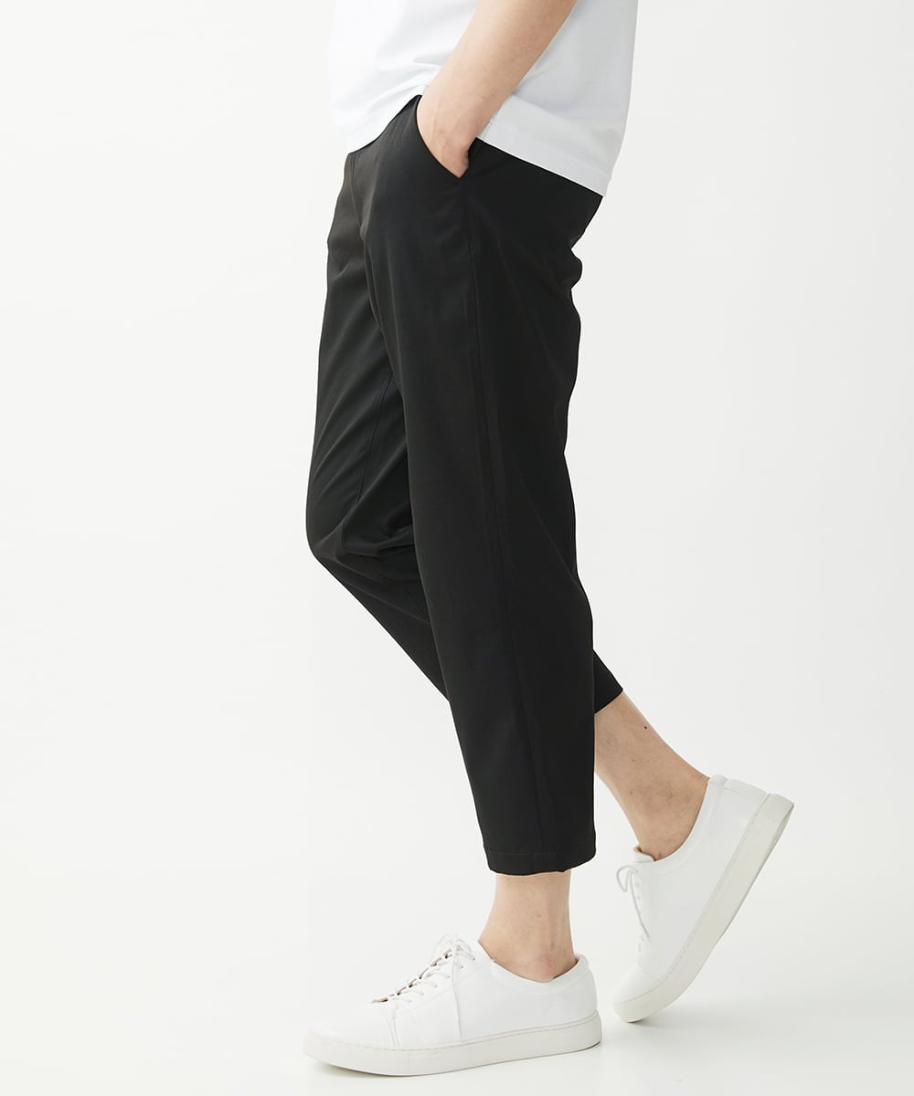 MKLGX08120 MK MICHEL KLEIN HOMME(MKミッシェルクランオム) 【大きいサイズあり】クロップドパンツ / ウォッシュドツイル ブラック