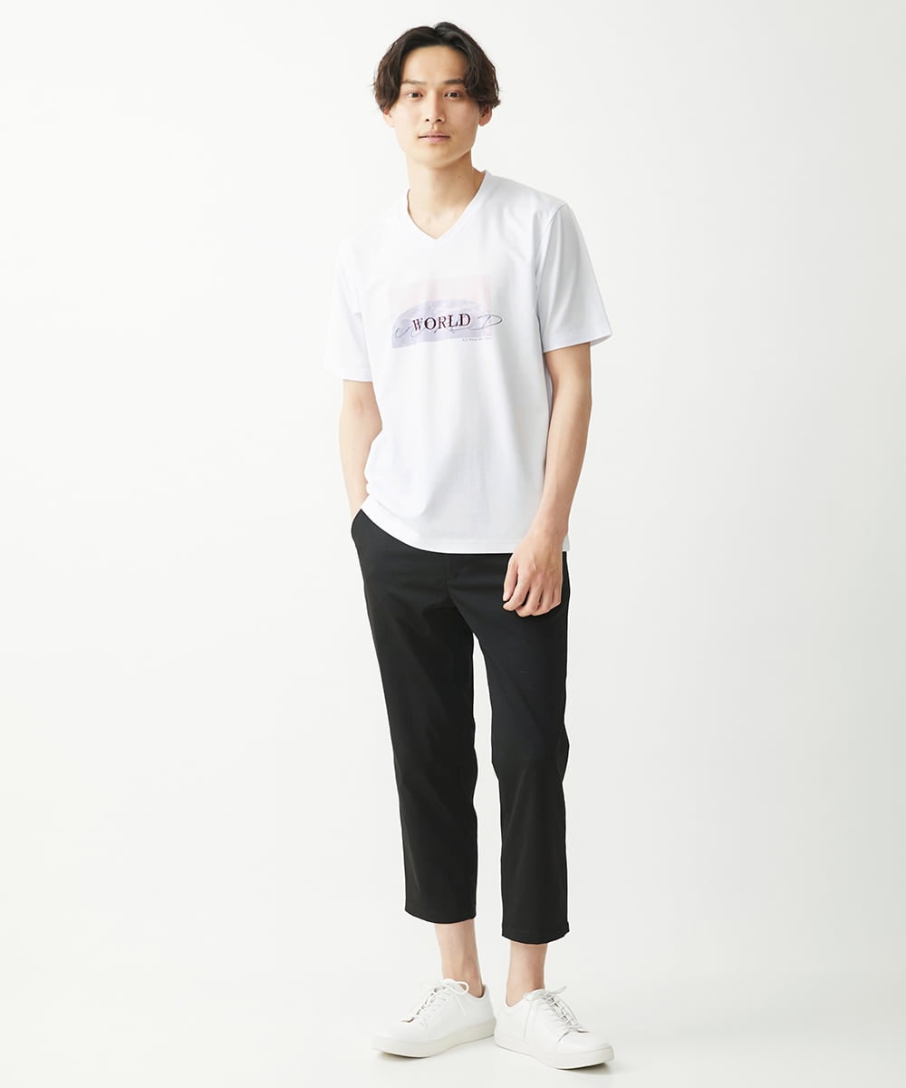 MKLGX08120 MK MICHEL KLEIN HOMME(MKミッシェルクランオム) 【大きいサイズあり】クロップドパンツ / ウォッシュドツイル ブラック