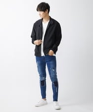 MKLGX88160 MK MICHEL KLEIN HOMME(MKミッシェルクランオム) パッチワークダメージデニム ネイビー