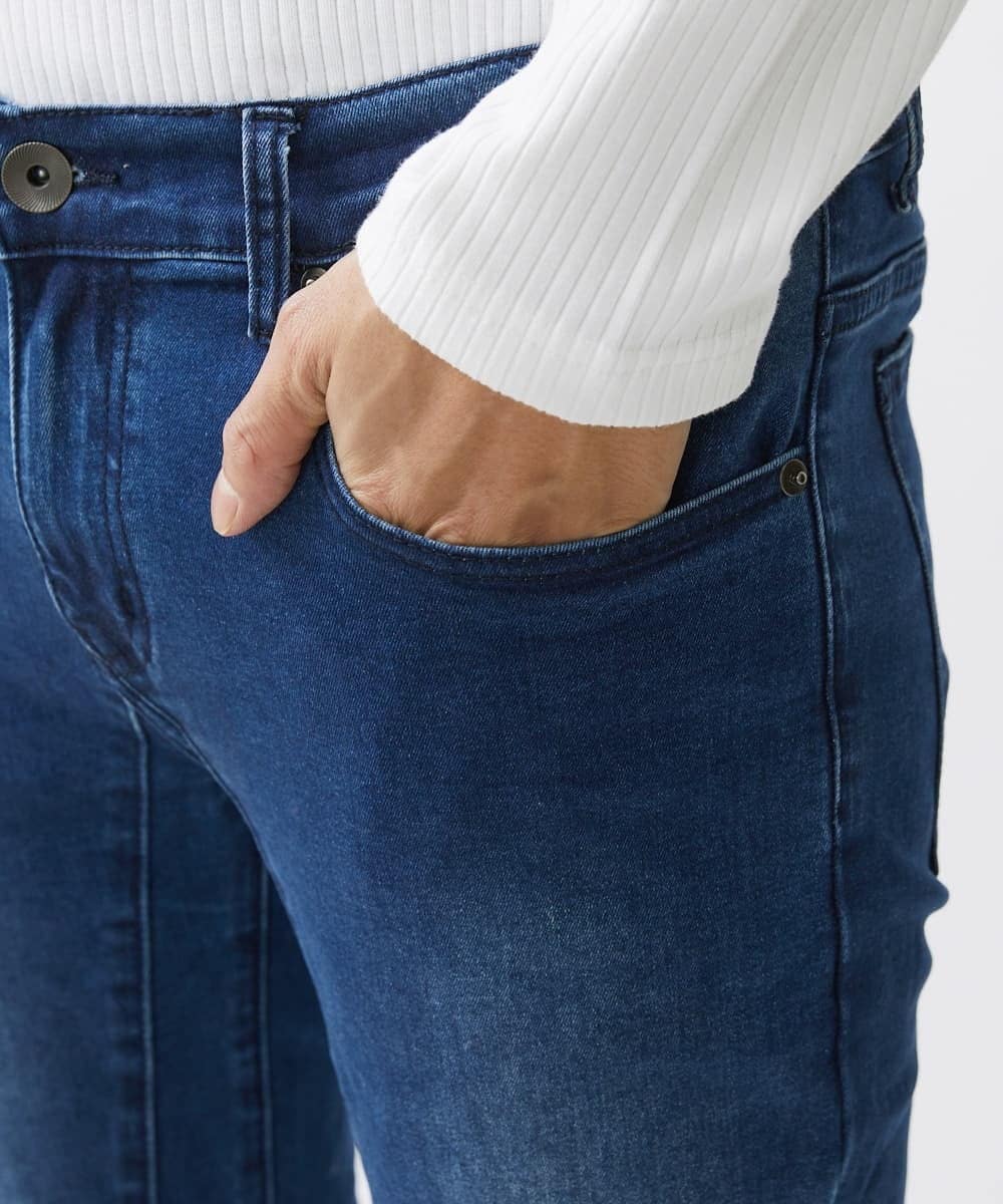 MKLGX88160 MK MICHEL KLEIN HOMME(MKミッシェルクランオム) パッチワークダメージデニム ネイビー