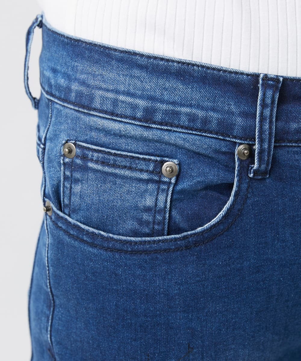 MKLGX88160 MK MICHEL KLEIN HOMME(MKミッシェルクランオム) パッチワークダメージデニム ネイビー