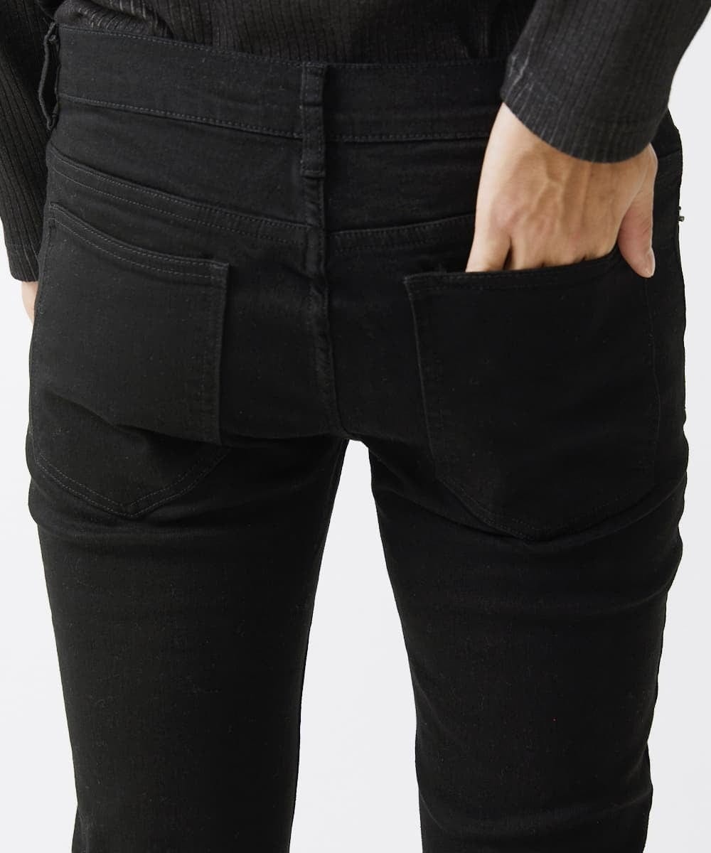 MKLGX88160 MK MICHEL KLEIN HOMME(MKミッシェルクランオム) パッチワークダメージデニム ブラック