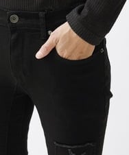 MKLGX88160 MK MICHEL KLEIN HOMME(MKミッシェルクランオム) パッチワークダメージデニム ブラック